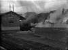 Eruzione dell'Etna del 1928, colata lavica alla stazione fer...